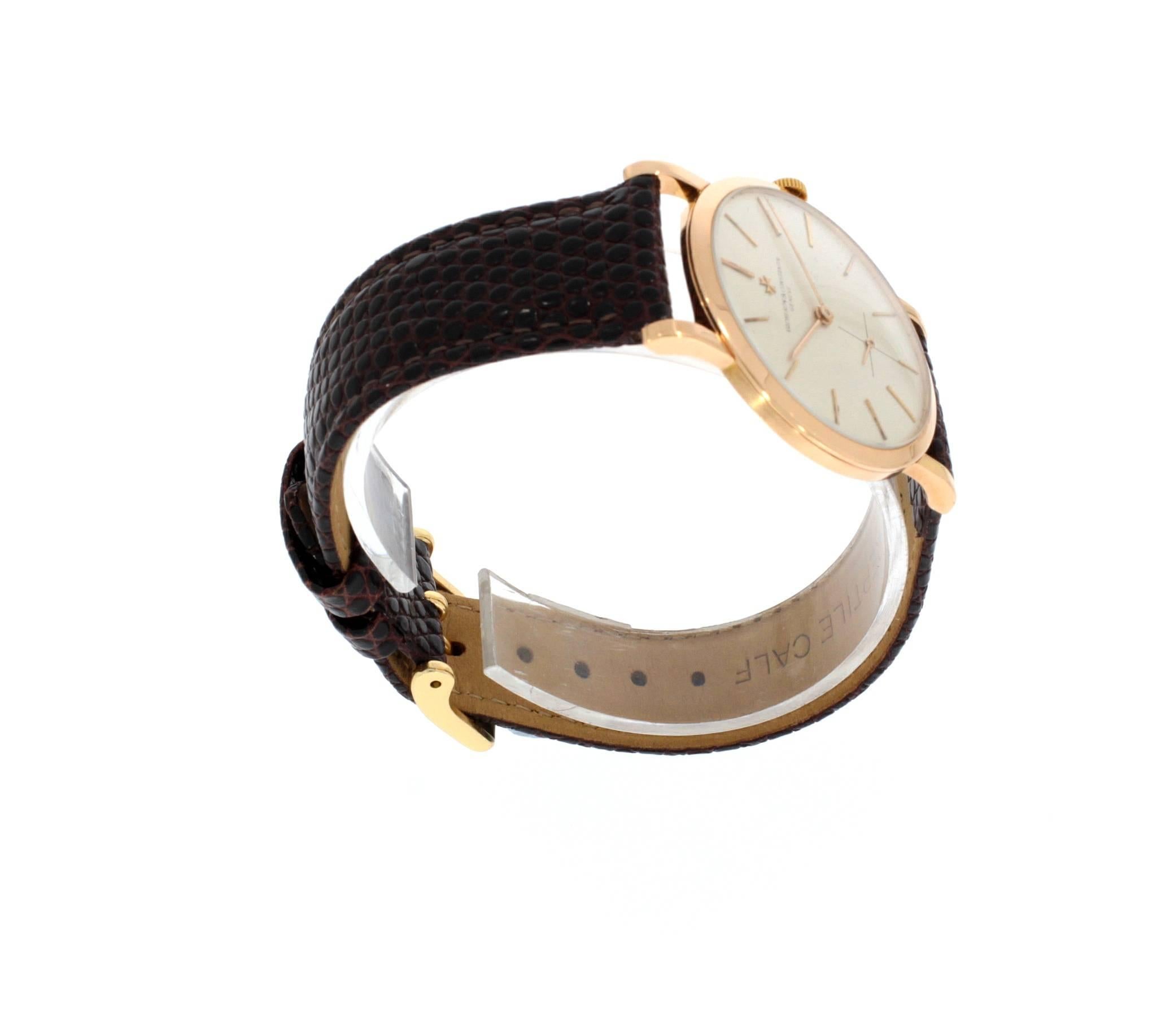 Vacheron Constantin Pink Gold Geneve Classic Manual Wind Wristwatch Ref 4667 For Sale 3