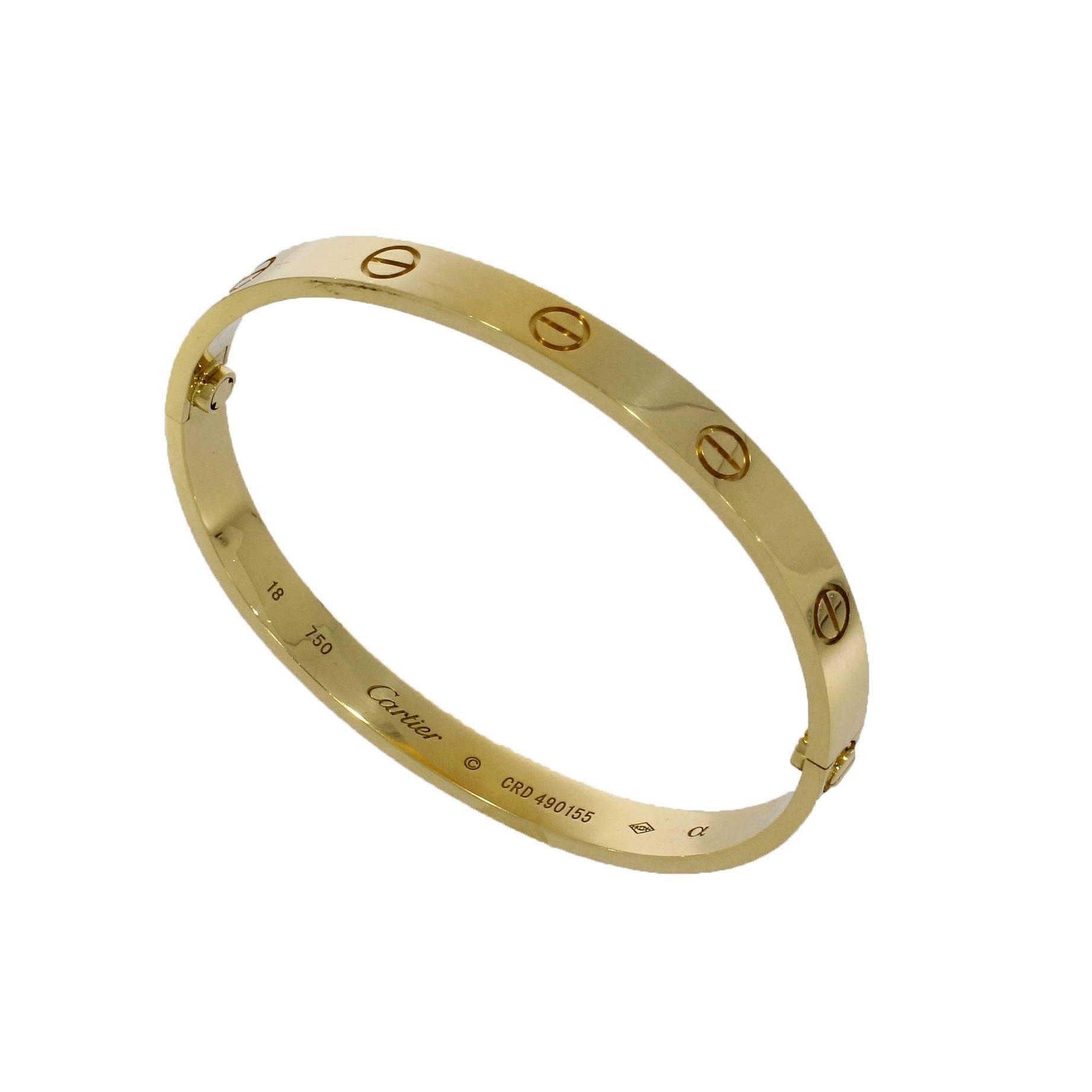 This Cartier Bangle has undergone a thorough inspection to ensure all aspects of the piece are as they should be to meet our high standards for sale. It has also been referenced against records and registers to help determine a clean history and its