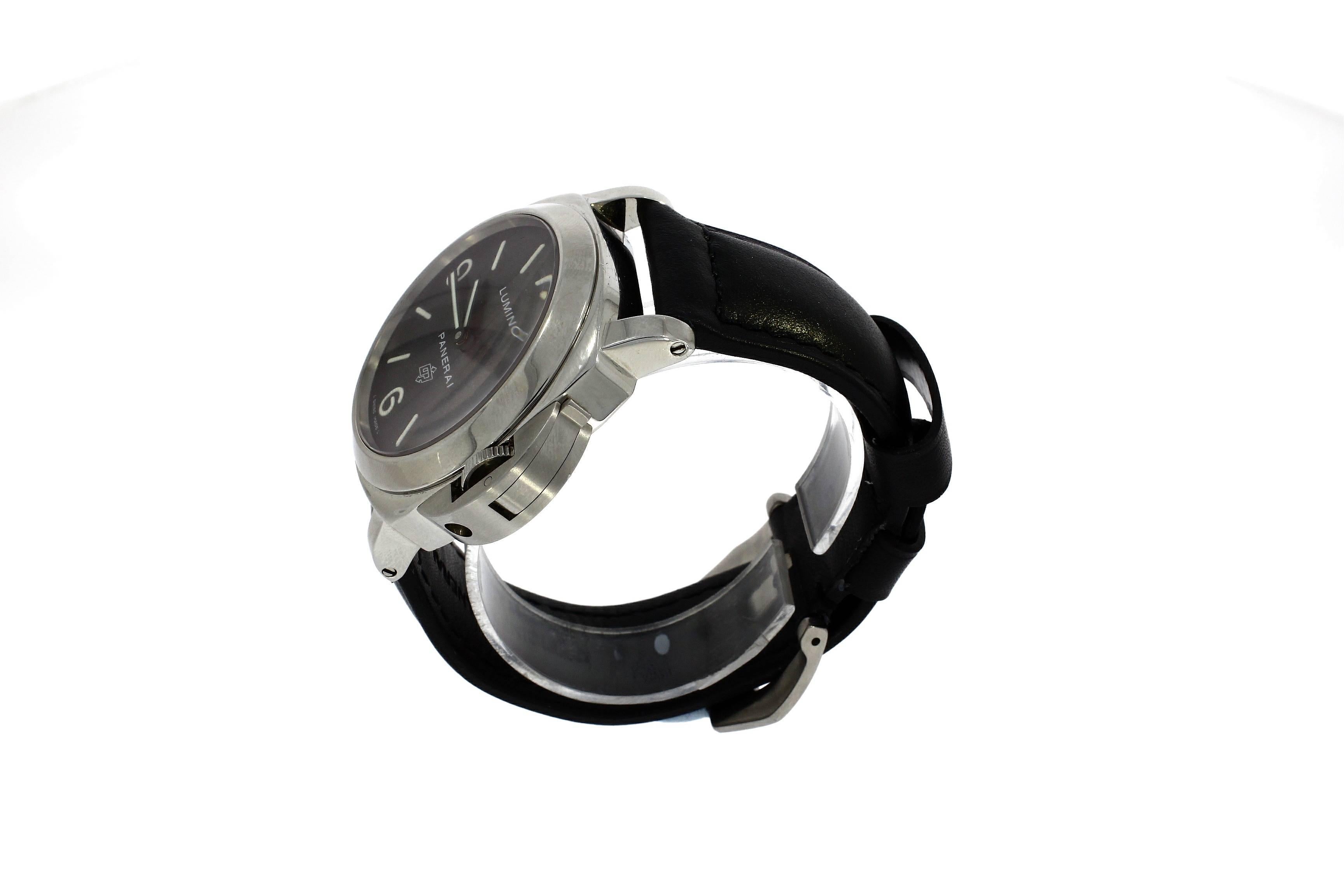 Panerai Stainless Steel Luminor Wristwatch Ref OP6616   In Excellent Condition For Sale In Epsom, Surrey