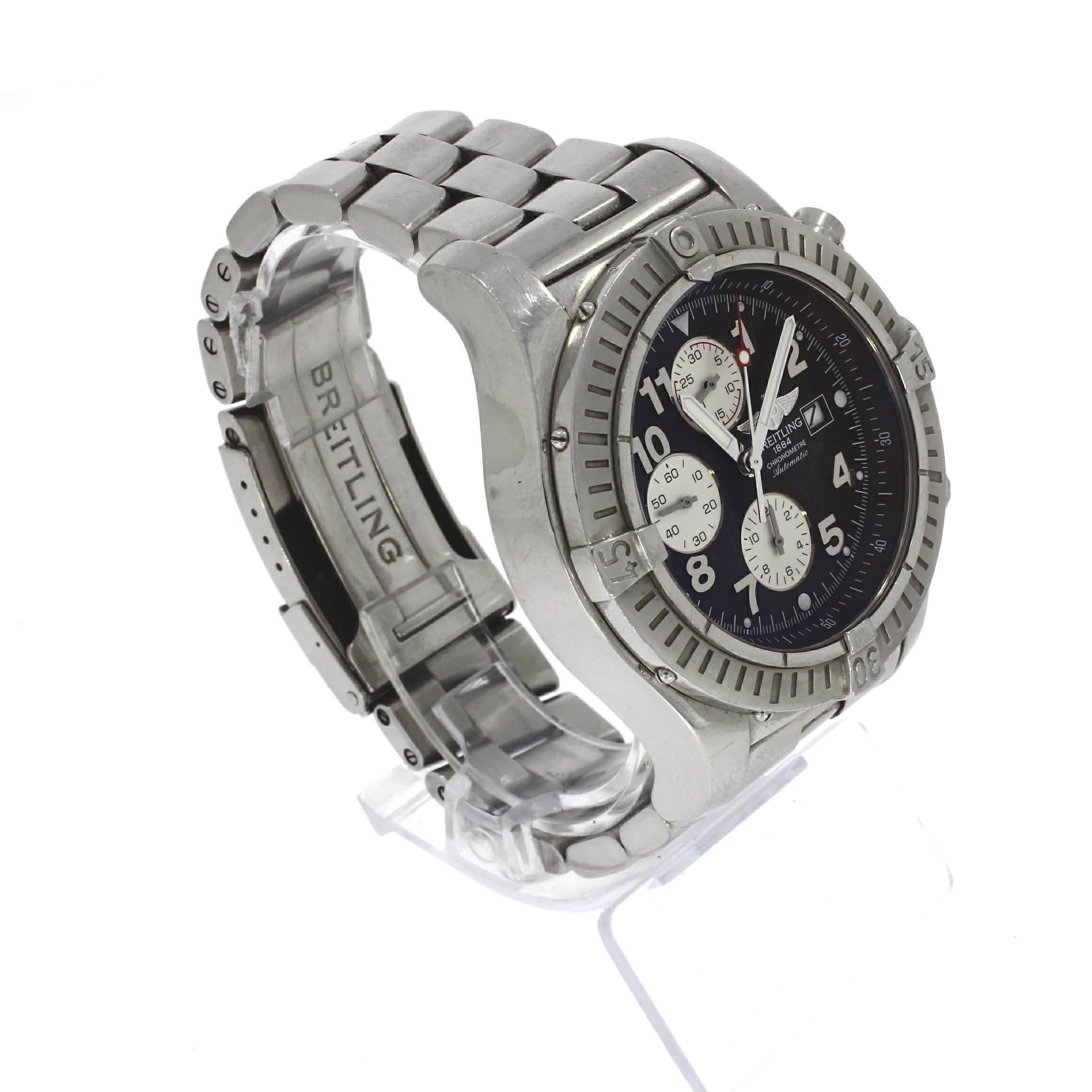 Breitling Stainless Steel Super Avenger Wristwatch Ref  A1337011   4