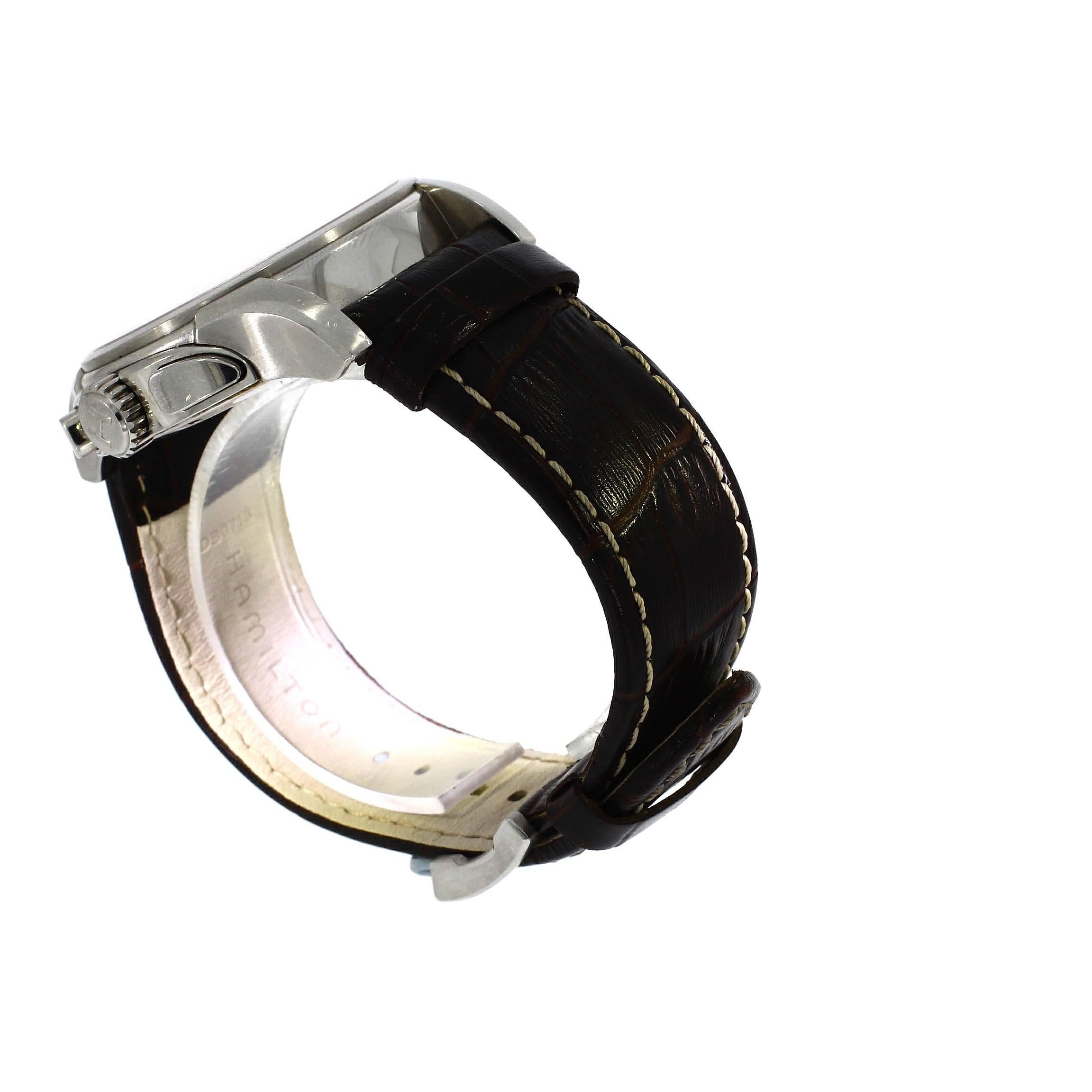Hamilton Stainless Steel Jazz Automatic quartz Wristwatch Ref H326120 In Excellent Condition For Sale In Epsom, Surrey