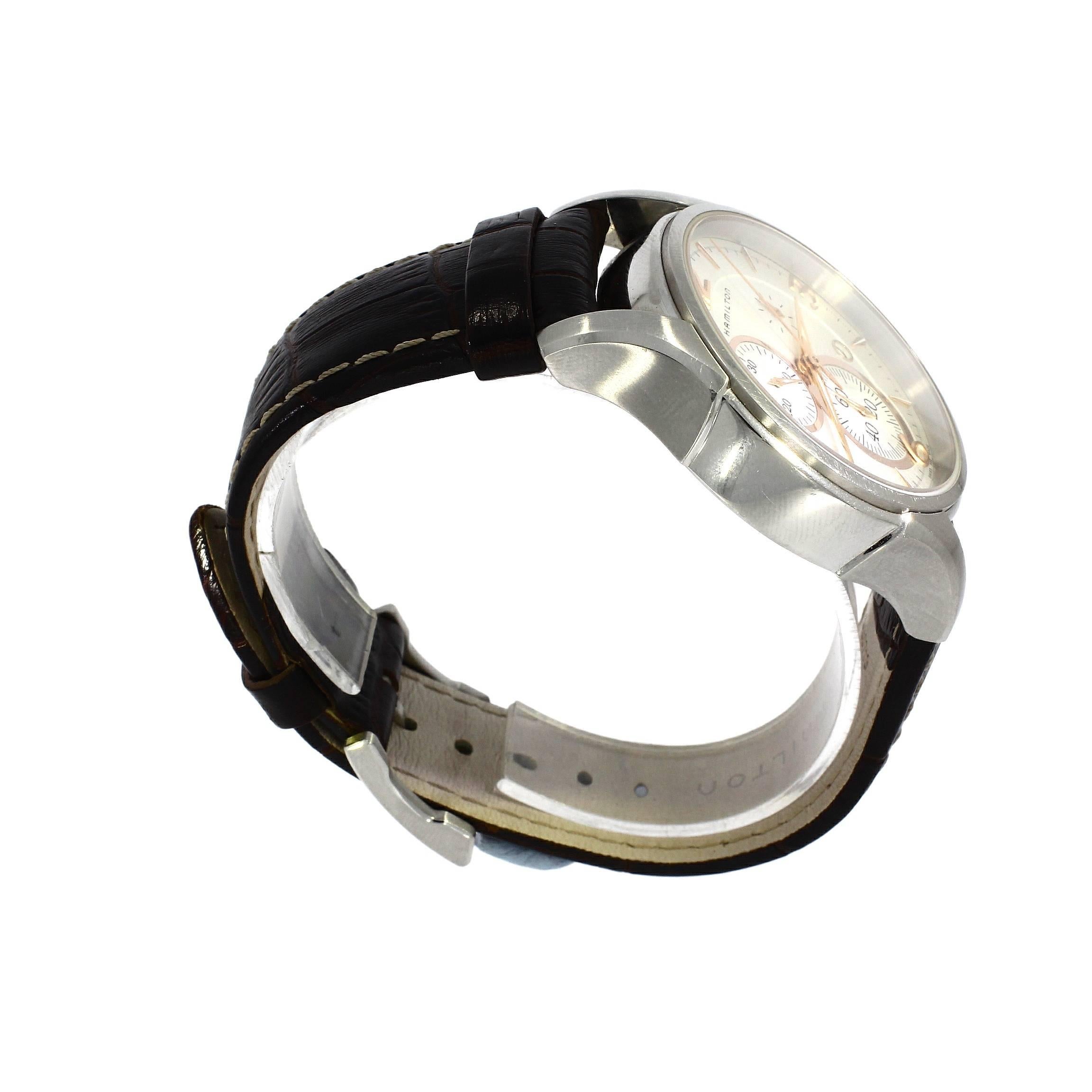 Hamilton Stainless Steel Jazz Automatic quartz Wristwatch Ref H326120 For Sale 2