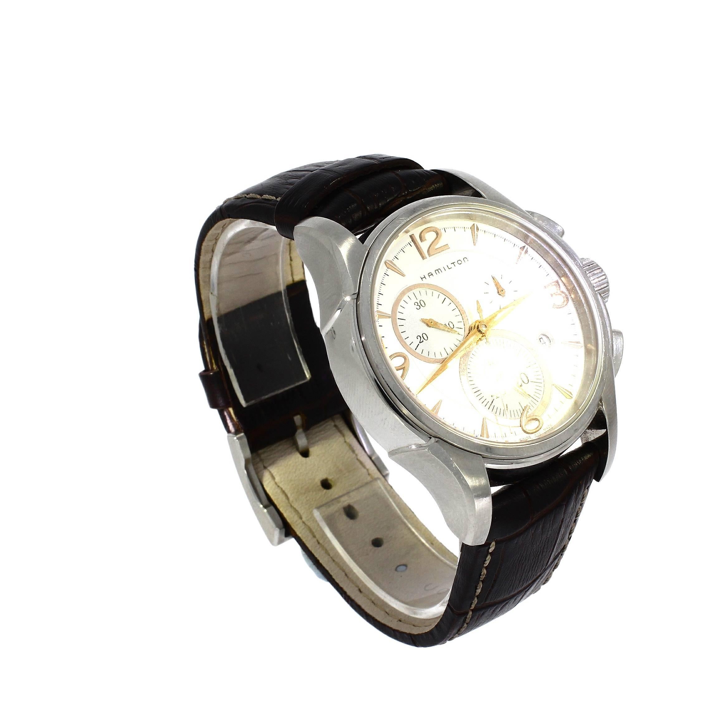 Hamilton Stainless Steel Jazz Automatic quartz Wristwatch Ref H326120 For Sale 3