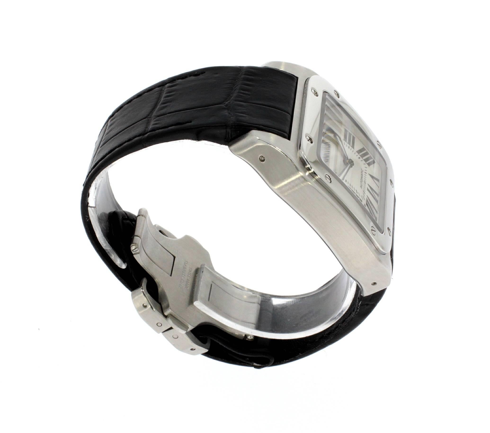 Cartier Stainless Steel Santos 100 Automatic Wristwatch Ref 2656 3