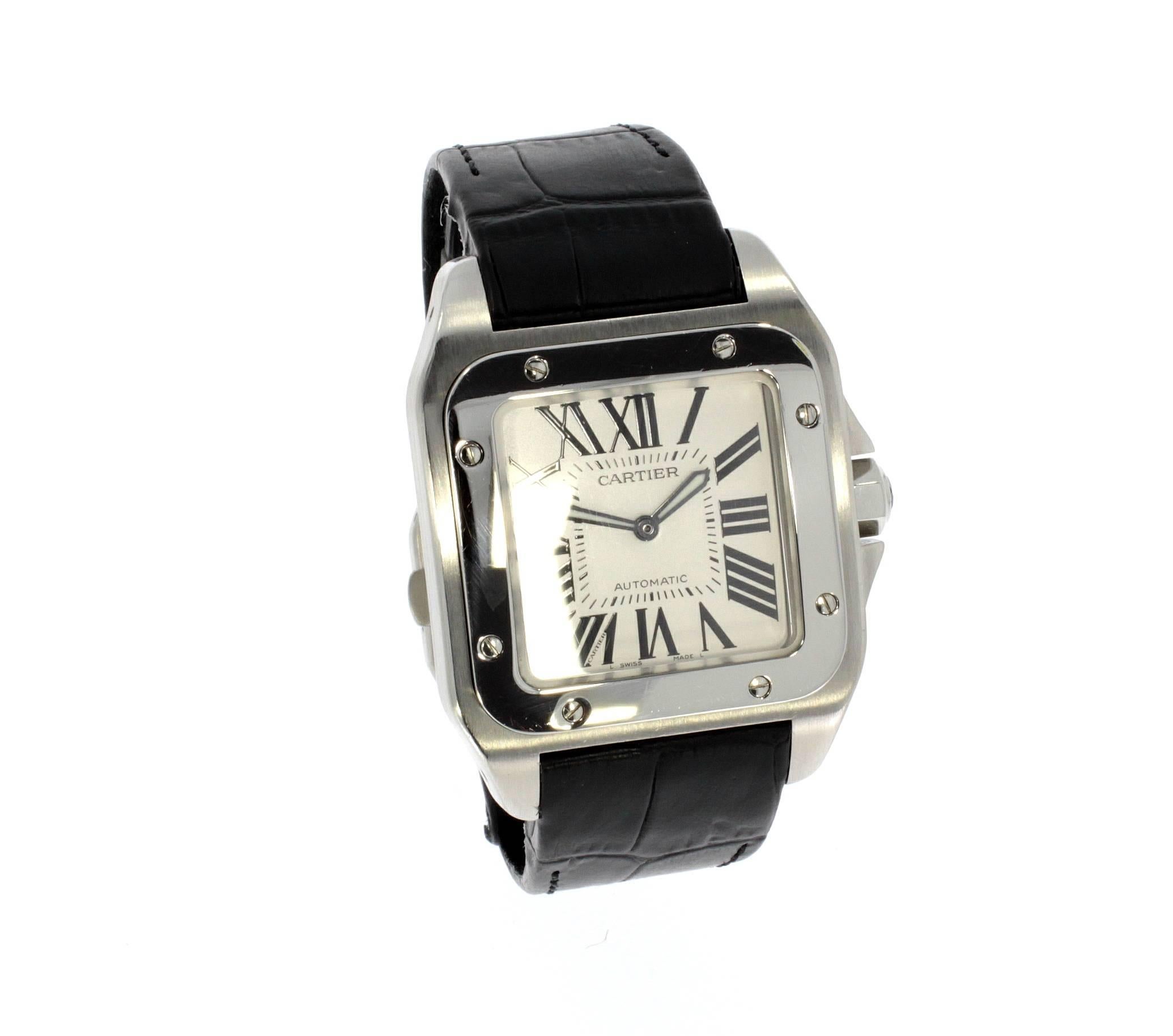 Cartier Stainless Steel Santos 100 Automatic Wristwatch Ref 2656 5