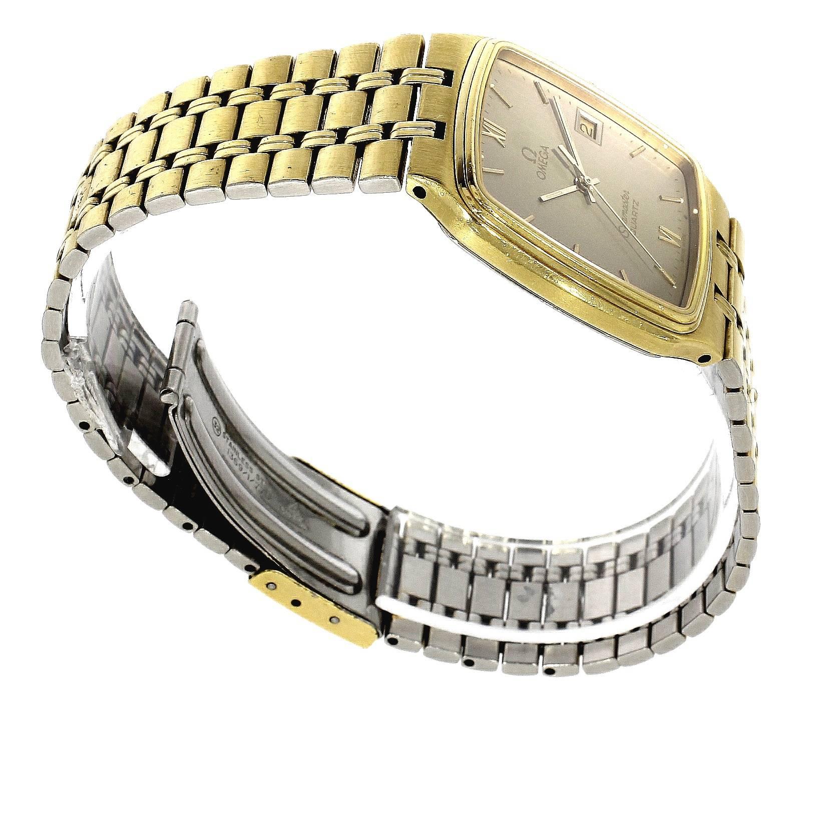 Women's or Men's Omega Gold Plate Stainless Steel Seamaster Quartz Ref 1960288 Wristwatch