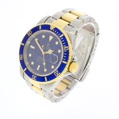 Rolex Yellow Gold Stainless Steel Submariner Date Wristwatch Ref 16613, 1995