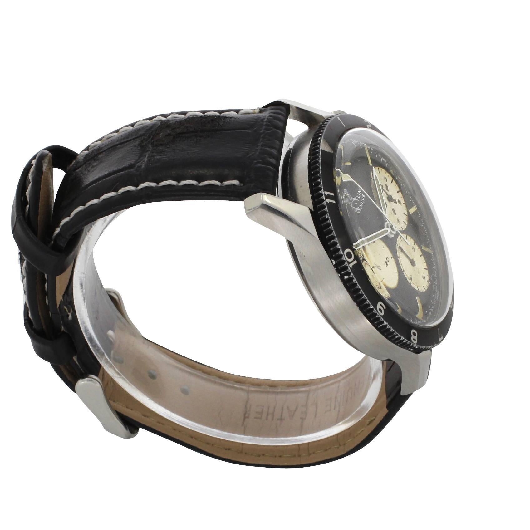 Breitling Black Co Pilot Chronograph Wristwatch Ref 765CP, 1968 3