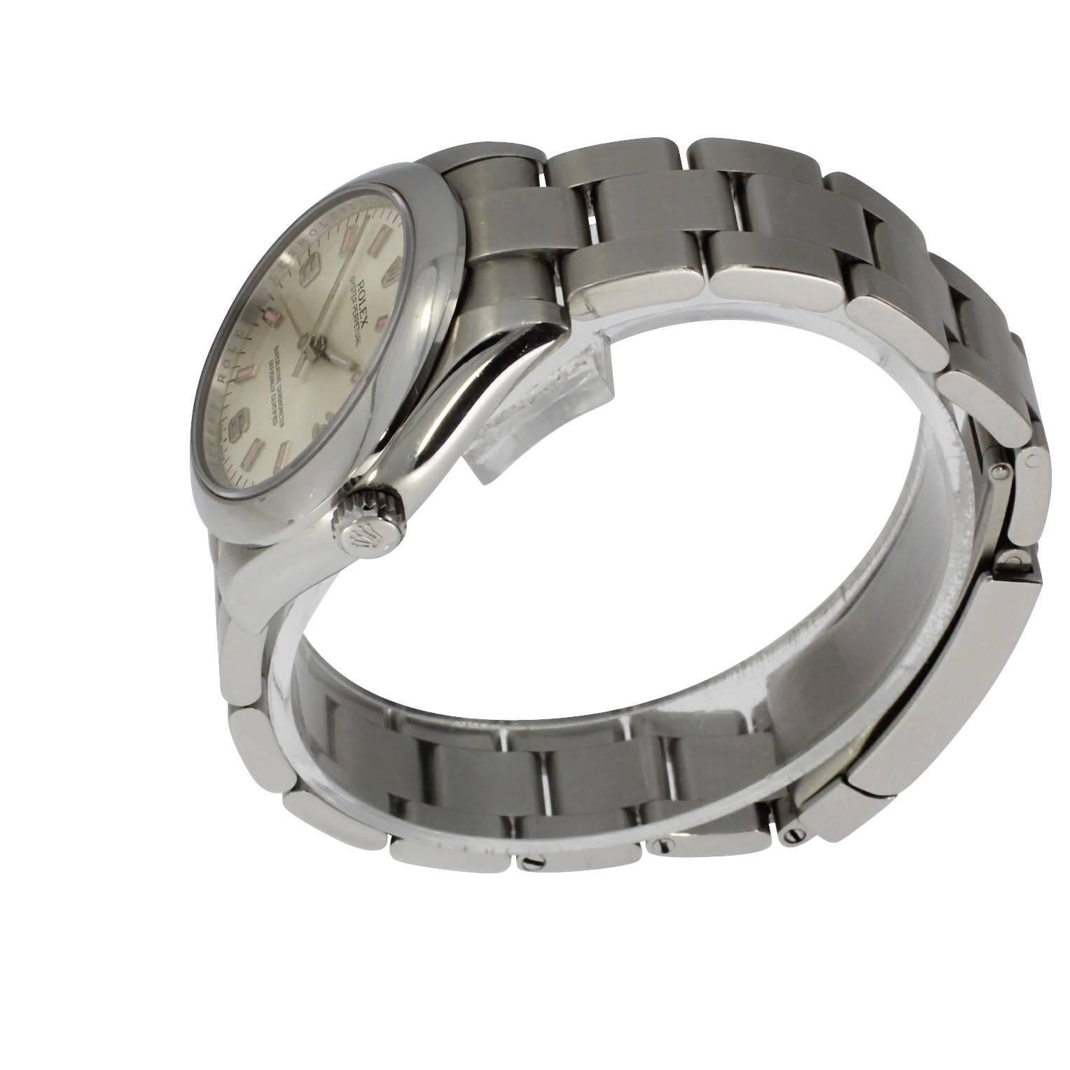 Rolex Stainless Steel Date Oyster Bracelet Midsize Wristwatch Ref 177200, 2006 In Excellent Condition For Sale In Epsom, Surrey