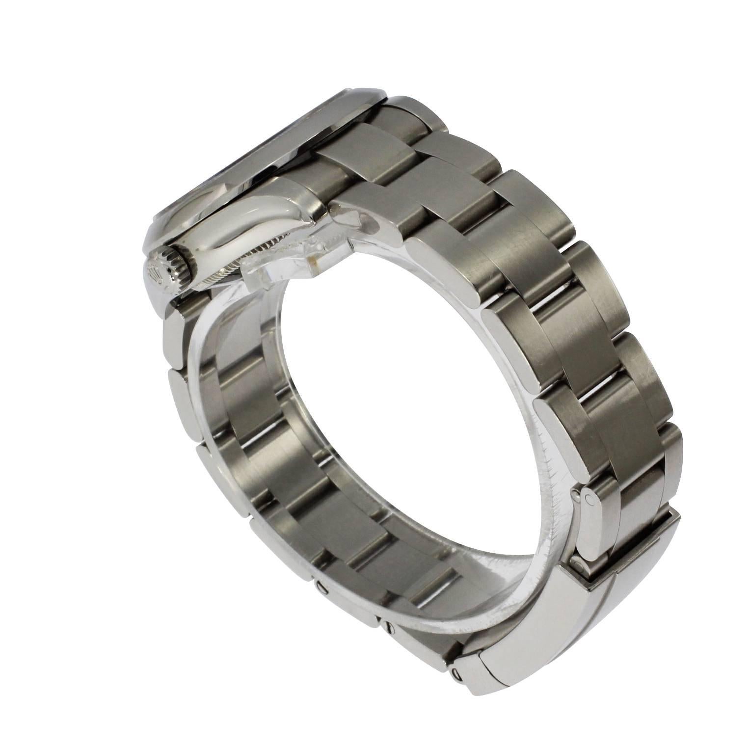 Women's or Men's Rolex Stainless Steel Date Oyster Bracelet Midsize Wristwatch Ref 177200, 2006 For Sale