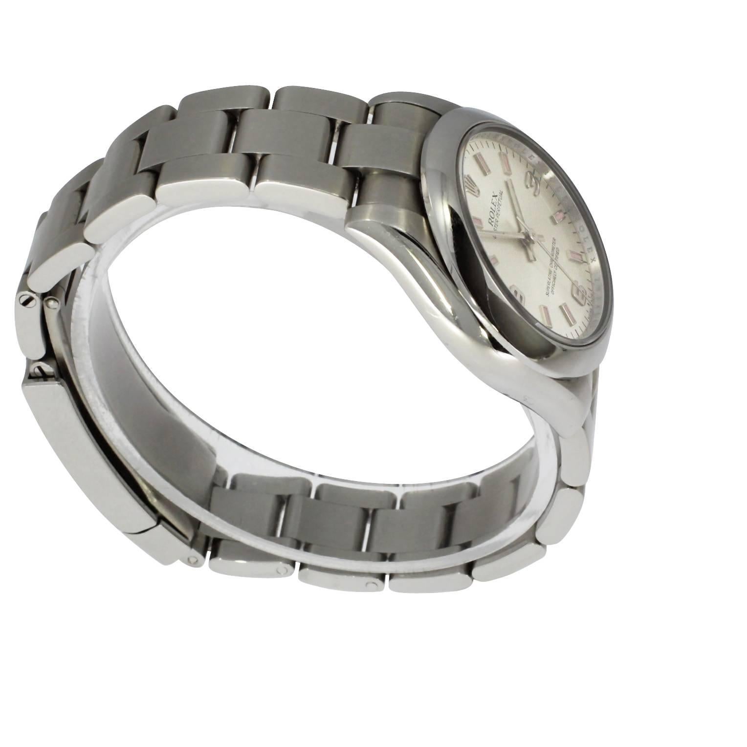Rolex Stainless Steel Date Oyster Bracelet Midsize Wristwatch Ref 177200, 2006 For Sale 3