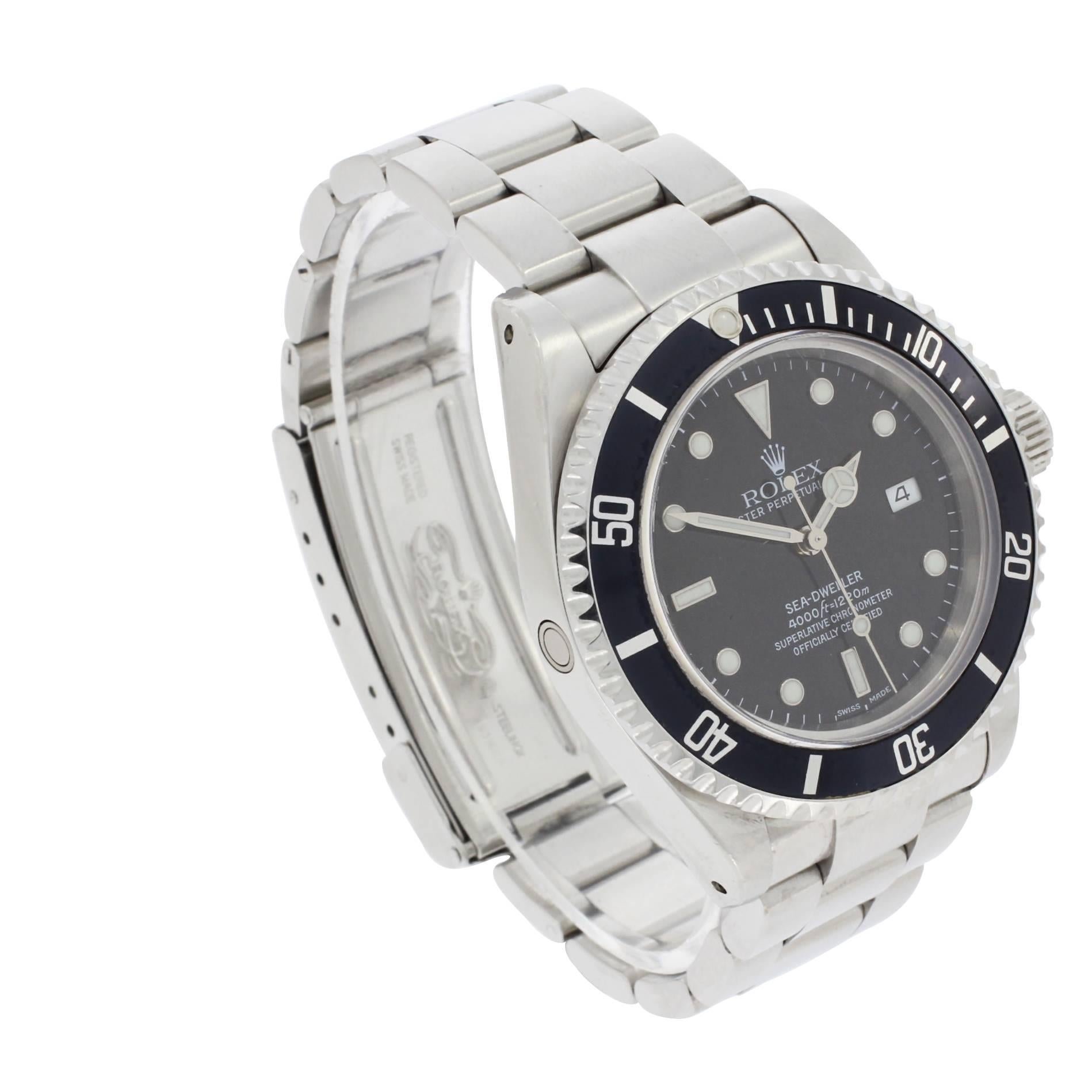 Rolex Stainless Steel Sea-Dweller Wristwatch Ref 16660, 2001 For Sale 3