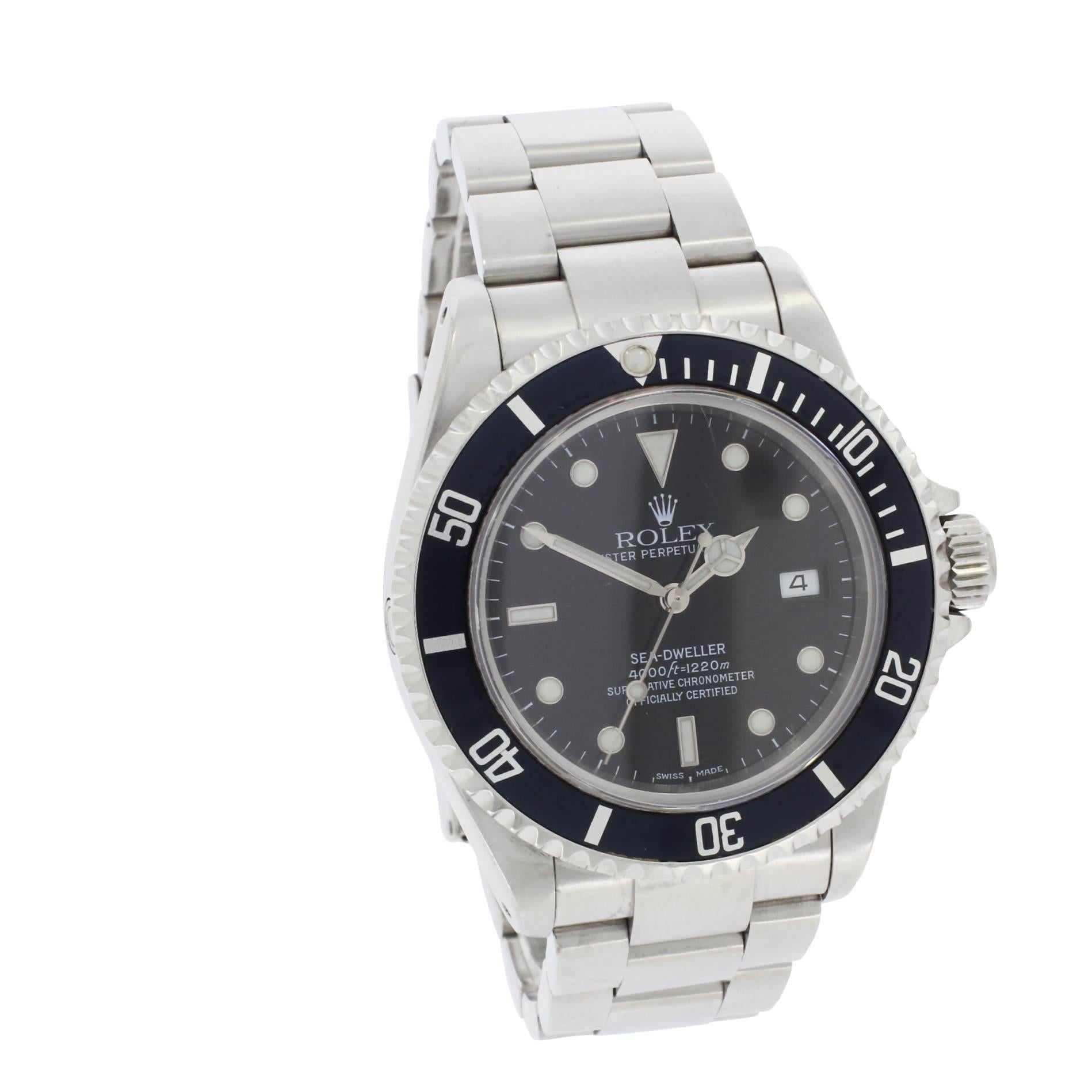 Rolex Stainless Steel Sea-Dweller Wristwatch Ref 16660, 2001 For Sale 4