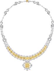 Exceptional 43.69 Carats GIA Certified Fancy Yellow Diamonds Necklace