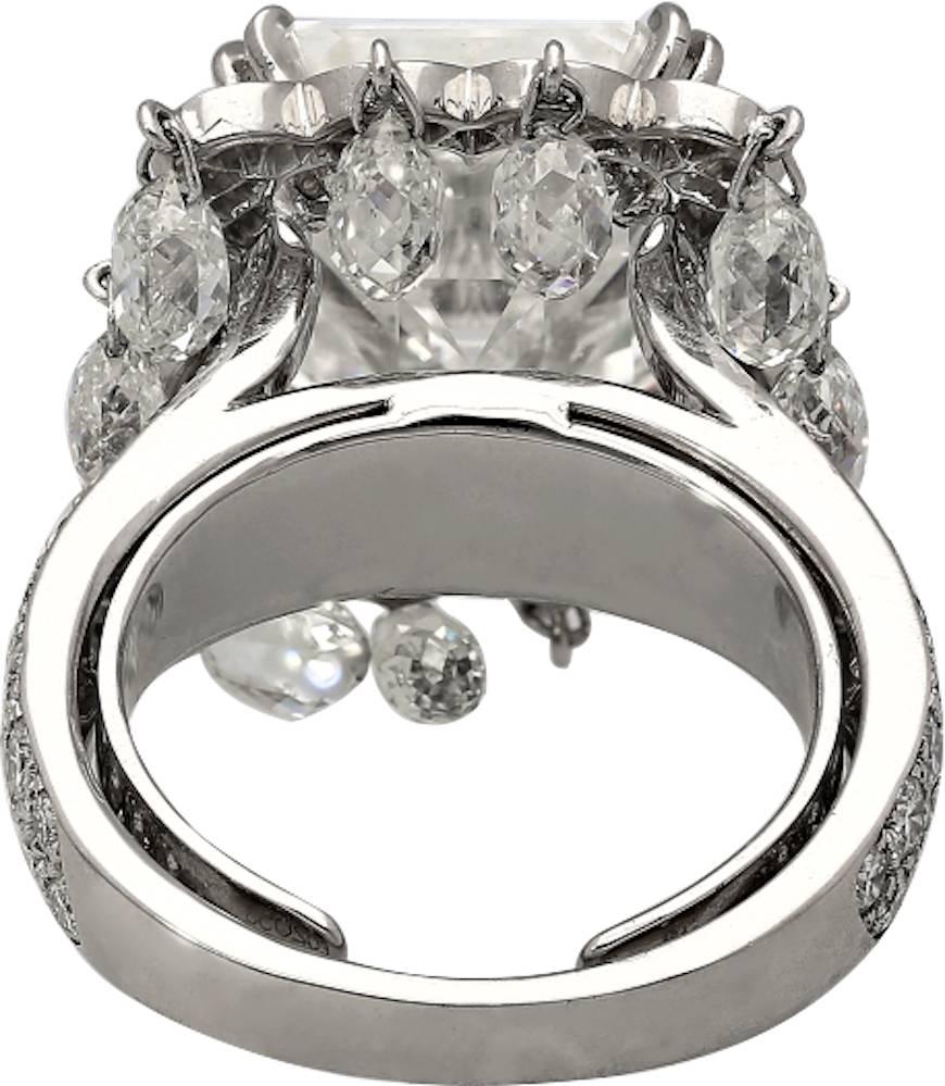 briolette cut diamond ring