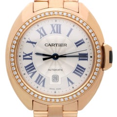 Cartier Clé de Cartier WJCL0003 Diamond Bezel 18K Rose Gold Watch Full Set