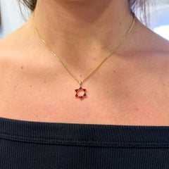 Ruby Star of David 18K Gold Pendant Necklace