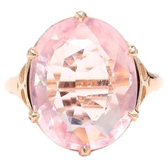 GIA Cert. 8.5 Carat Morganite & Diamond 18k Rose Gold Cocktail Jacket Ring