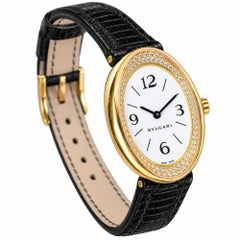 Bvlgari Ovale OV32G Factory Diamond Bezel 18K Yellow Gold Watch Circa 1990s