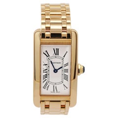 Reloj de mujer Cartier Tank Américaine 2482, de oro de 18 quilates, 20 mm