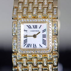 Cartier Panthère Ruban WG3009TA Factory Diamond 18K Gold Full Set Watch