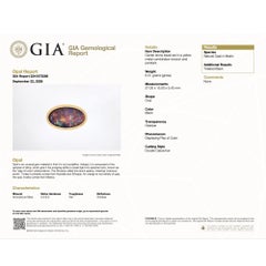 GIA Certified Oval Black Opal 18K Gold Pendant and Pin