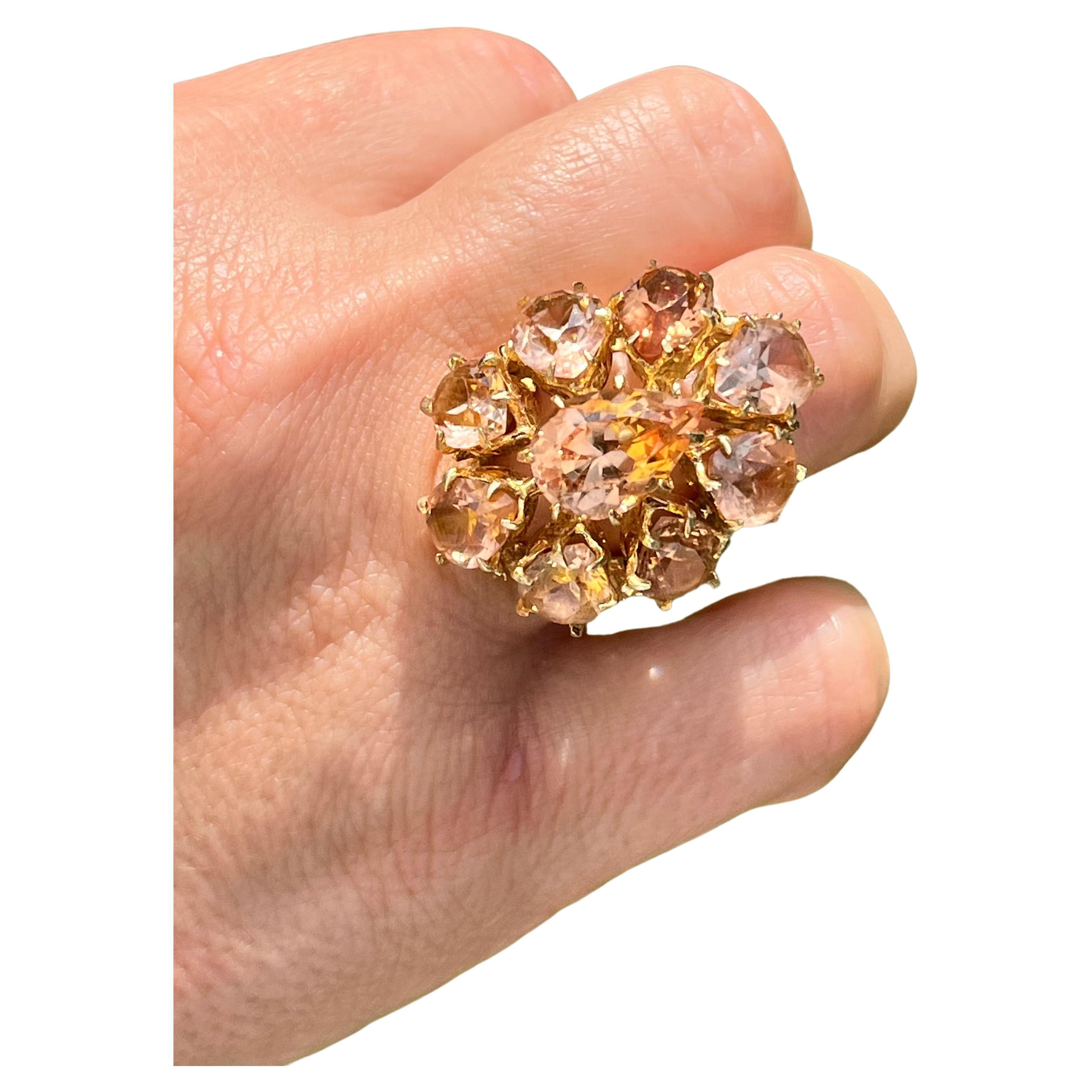 Pink Tourmaline Vintage Ring For Sale 1
