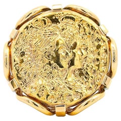 Used Salvador Dali 22k "Dalí d'Or" For Piaget Coin Ring in 18K Yellow Gold Circa 1966