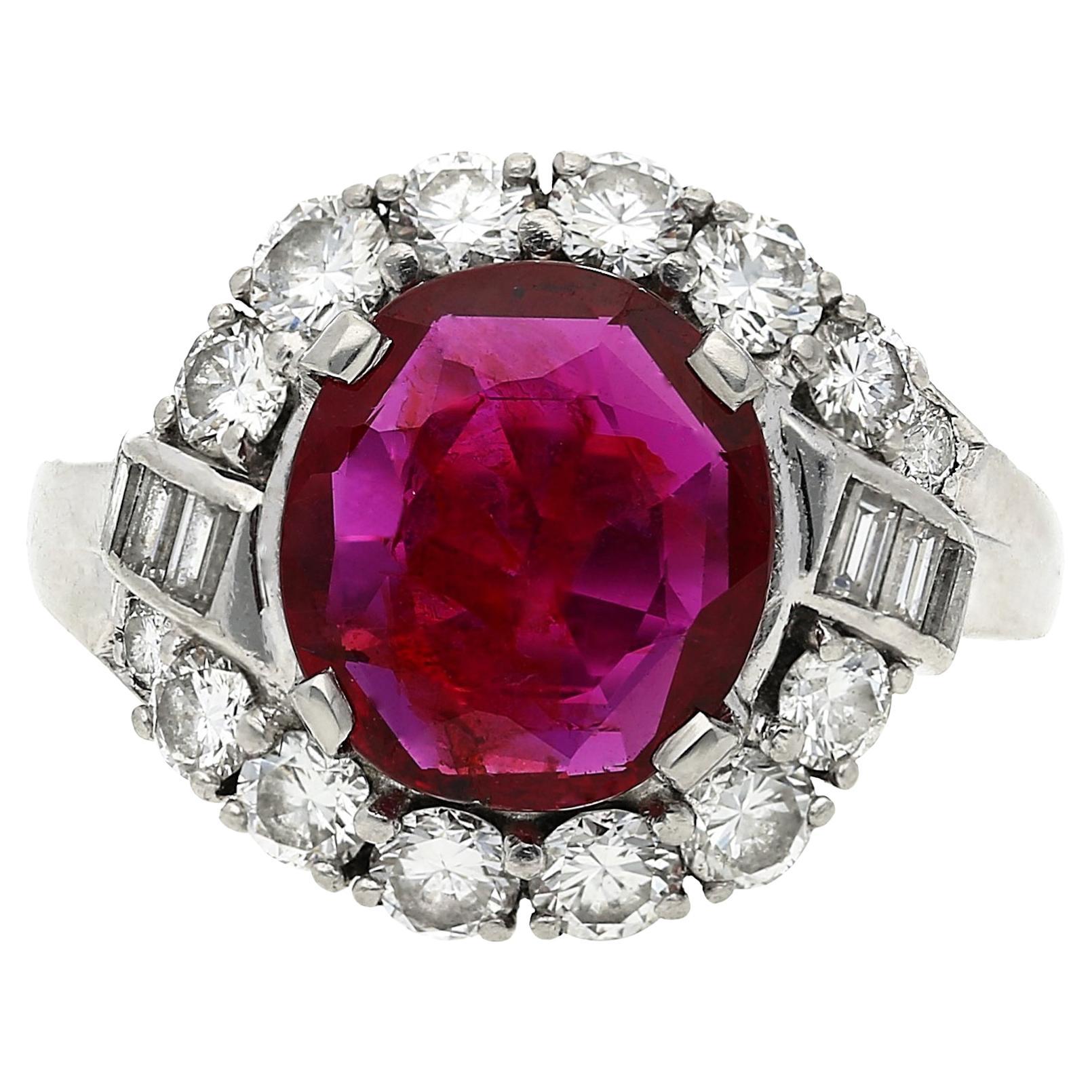 1950s J.E. Caldwell Ruby Diamond Platinum Ring For Sale at 1stDibs ...