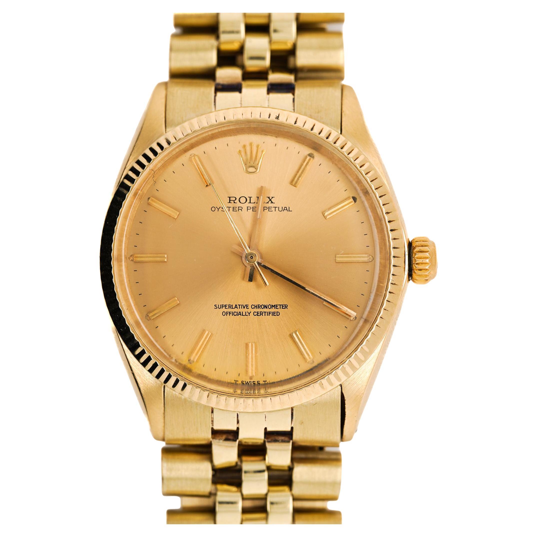 Rolex Oyster 1005 Montre Vintage or cadran champagne