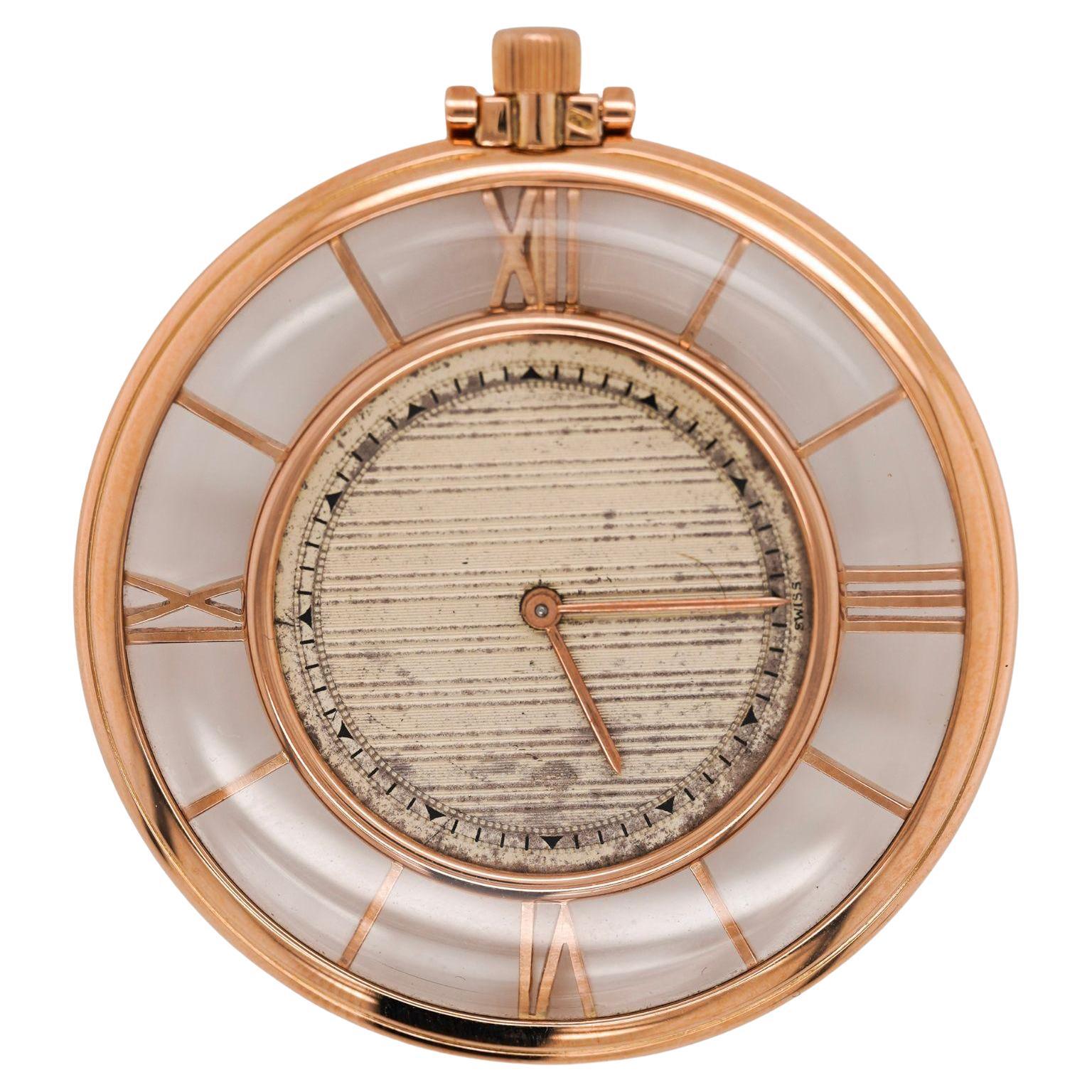 Vacheron Constantin 4798 Skeleton Roman Bezel 18K Rose Gold Pocket Watch