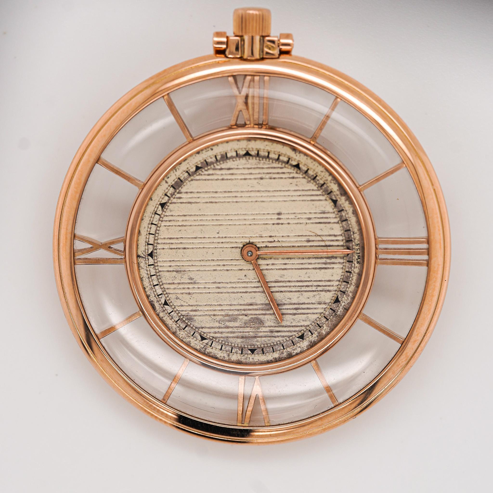 Vacheron Constantin 4798 Skelett römische Lünette 18K Rose Gold Taschenuhr im Angebot 2