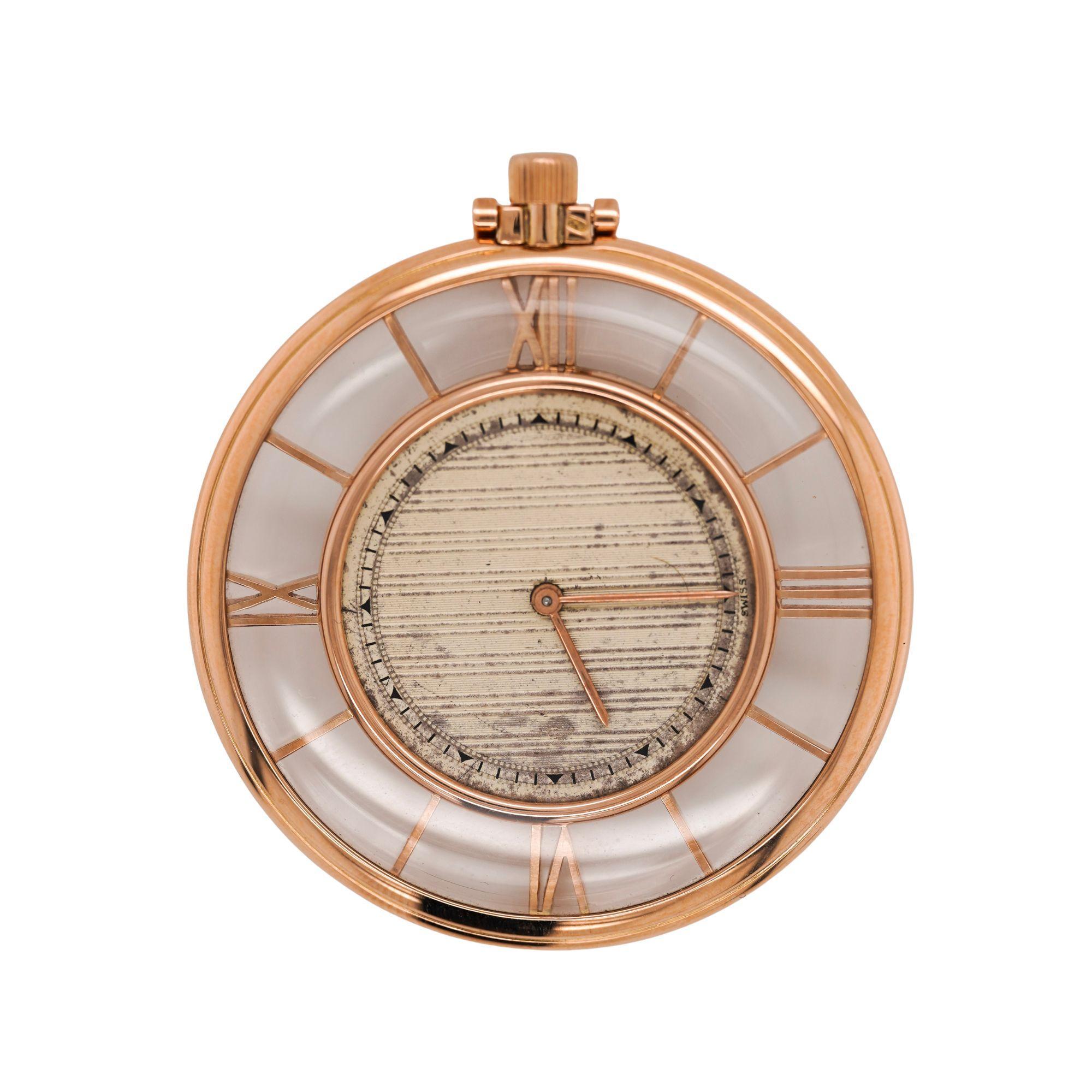Vacheron Constantin 4798 Skelett römische Lünette 18K Rose Gold Taschenuhr im Angebot 3