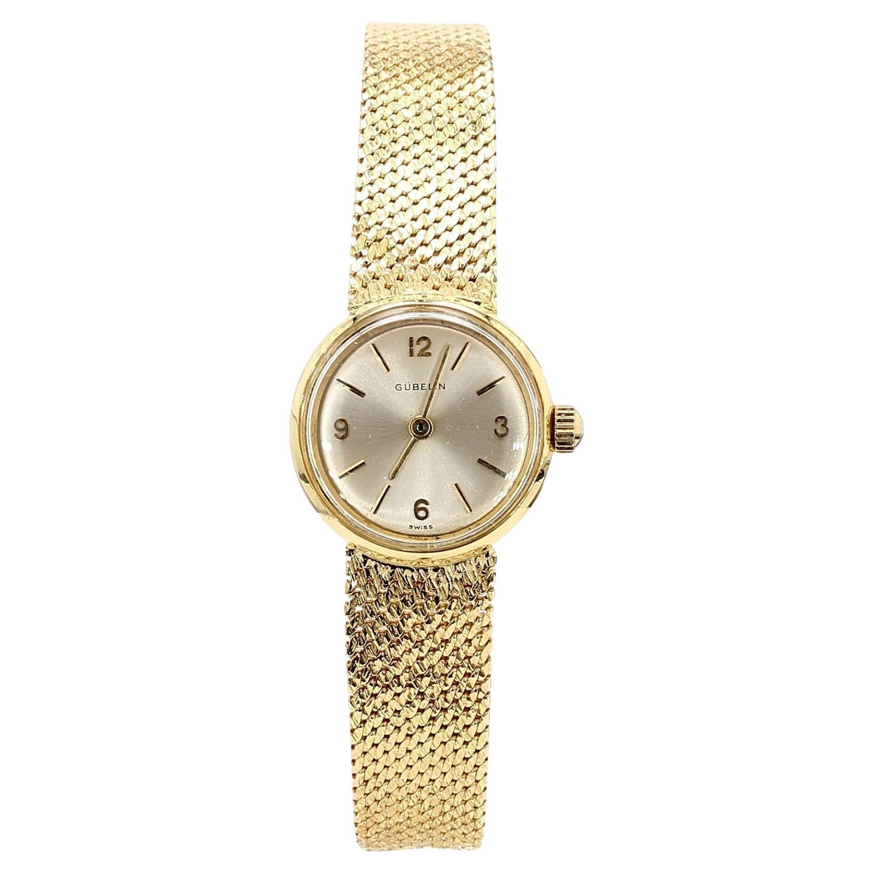 Gübelin Orologio da donna con bracciale a maglie con quadrante in oro 18 carati in vendita