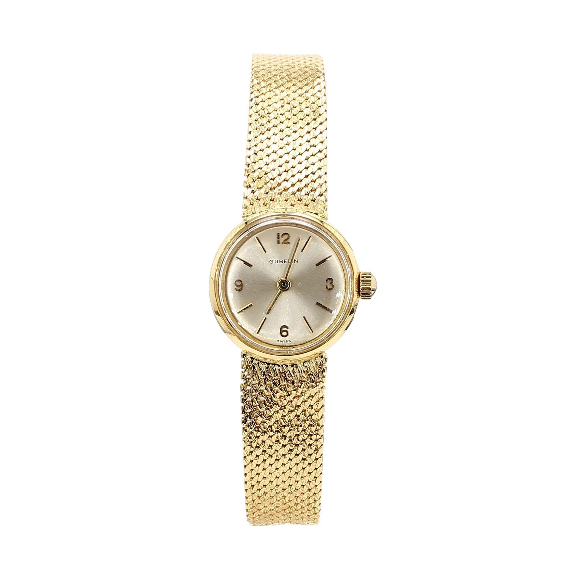 Gübelin Orologio da donna con bracciale a maglie con quadrante in oro 18 carati in vendita 2
