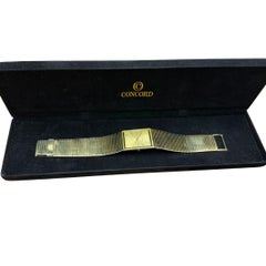 Vintage Concord 14K Gold 25mm Quartz Integrated Bracelet Watch