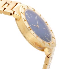 Reloj Bulgari BB30 GD con esfera negra, 30 mm, oro de 18 quilates, mecanismo de cuarzo, con estuche y documentación