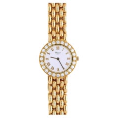Chopard Classic 10/6206 18K Gold 25mm Diamond Bezel White Dial Watch