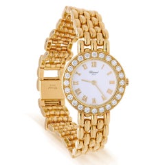 Chopard Classic 10/6206 18K Gold 25mm Diamond Bezel White Dial Watch