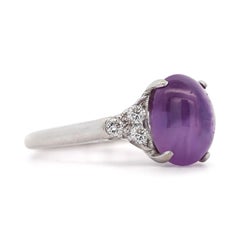 GIA Certified 10 Carat No Heat Pink Star Sapphire White Gold Cocktail Ring