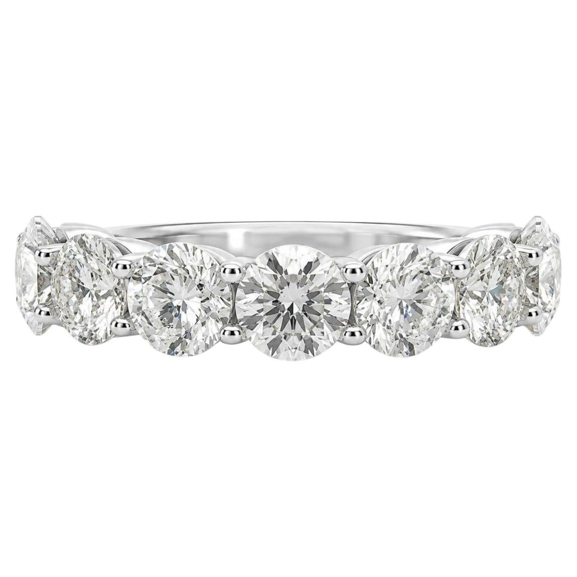 CGL Certified 4.56 Carat F-G Color Diamond Half Eternity White Gold Band Ring For Sale
