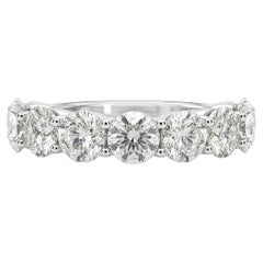 CGL Certified 4.56 Carat F-G Color Diamond Half Eternity White Gold Band Ring