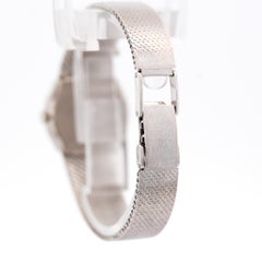 Montre vintage Rolex Cellini 3801 pour femme, cadran argenté, 26 mm, en or blanc 18 carats