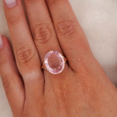 GIA Cert. 8.5 Carat Morganite & Diamond 18k Rose Gold Cocktail Jacket Ring