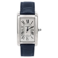 Cartier Tank Americaine 1741 White Gold Automatic Watch 20 Years Service Edition