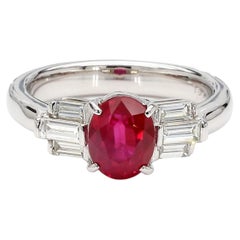 GIA Certified 2 Carat Pigeon Blood Burma Ruby Platinum Ring