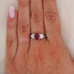 GIA Certified 2 Carat Pigeon Blood Burma Ruby Platinum Ring