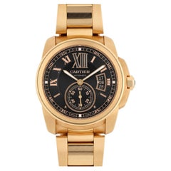 Cartier Calibre de Cartier W7100040 Chocolate Dial 18K Rose Gold Watch Full Set