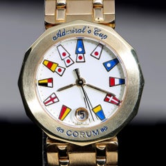 Corum Admiral's Cup Nautical Flag Dial 27mm Circa 1990 18K Yellow Gold Watch