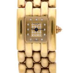 Chaumet Khésis Factory Diamond Dial 18K Yellow Gold Bracelet Watch Circa 2000